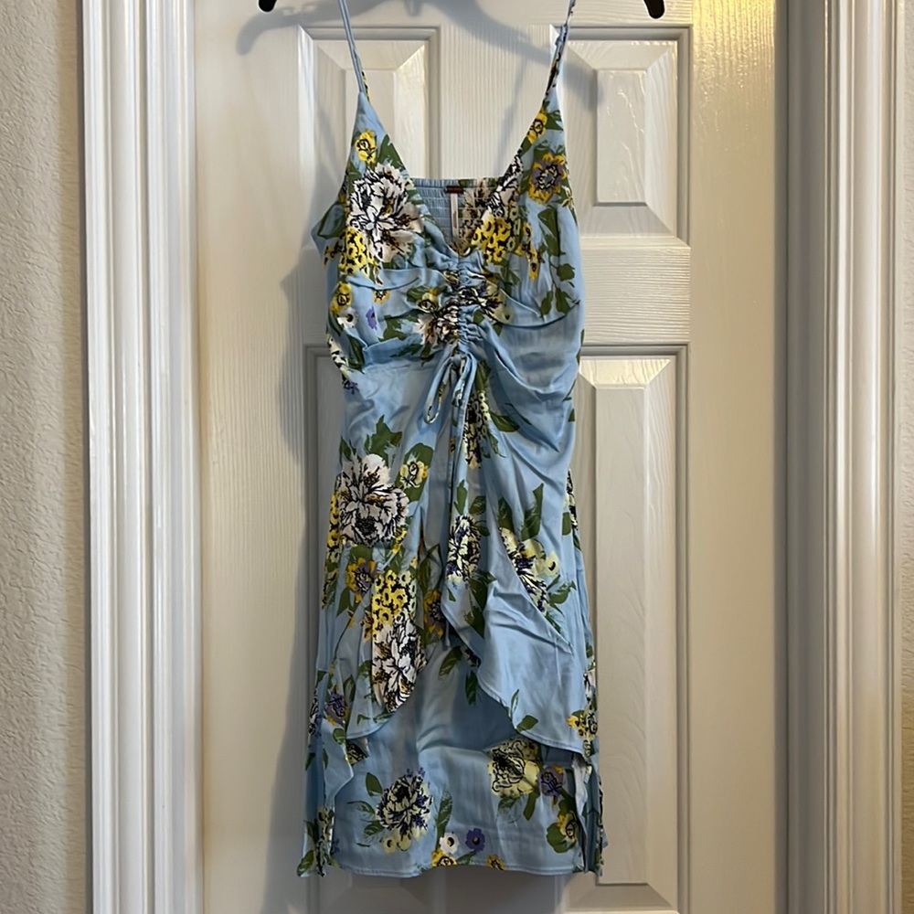 Junior Free People blue floral dress, Size XS, NWOT